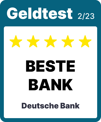 Testsiegel Bank-Test: 5 Sterne Beste Bank Deutsche Bank