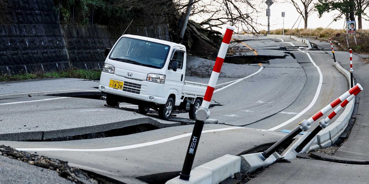 Erdbeben wie dieses nahe Soryomachi Anfang des Jahres sind in Japan beinahe Alltag. Dennoch lassen sich die Folgen nicht vorhersagen. Die Menschen haben gelernt, damit umzugehen.